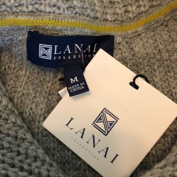 Lanai NWT Wool/Cashmere Grey Cable Sweater - Picture 2 of 5